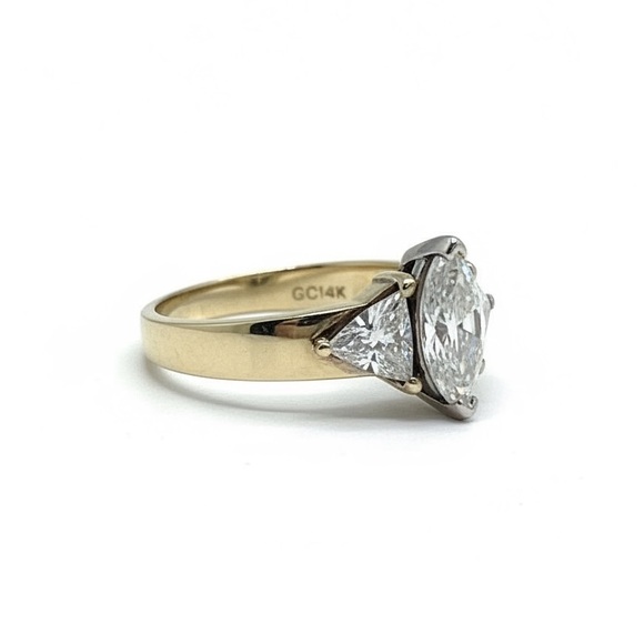 2+ CT Marquise Diamond Engagement Ring ✶ Trillions 14K Gold ✶ Mayors Appraisal 6 - Picture 14 of 16